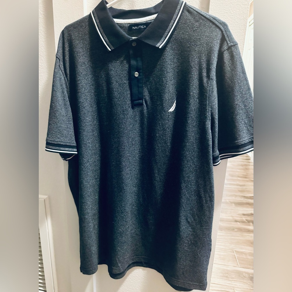 Men's Navy Nautical Polo Shirt. XL. - Picture 2 of 2